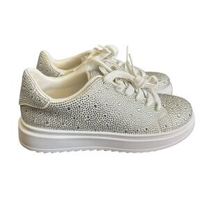Madden Girl Glittering Silver Sneakers